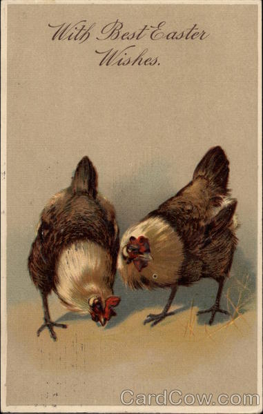 Two Brown and White Hens With Other Animals