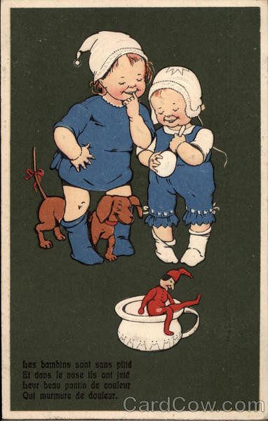 Two Children With Dog