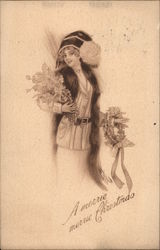 A merrie merrie Christmas Postcard