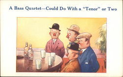 A Bass Quartet - Could do With a "Tenor" or Two Drinking Postcard Postcard