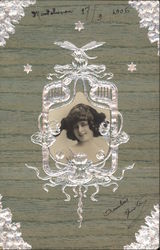 Attractive Woman in a Frame Postcard