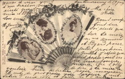 Attractive Women on a Fan Postcard