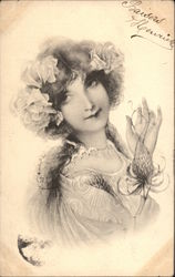 Portrait of a Girl Women Postcard Postcard