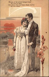 Couple at Sunset Marriage & Wedding Postcard Postcard