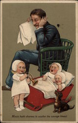 Music Hath Charms to Sooth the Savage Beast Postcard