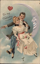 To My Valentine - Couple Sitting on Moon To My Valentine - Couple Sitting on Moon