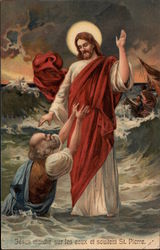 Jesus Walking on Water and St. Peter Postcard