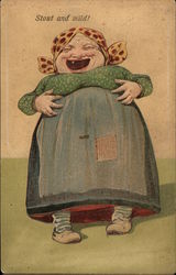 Toothless Old Woman Laughing Caricatures Postcard Postcard