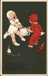 Children Fighting Over Pot Postcard