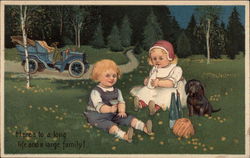 Here's to a long life and a large family! Postcard