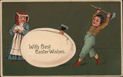 With Best Easter Wishes Postcard