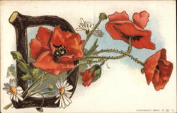 D With Poppies Postcard