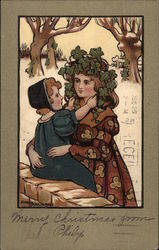 Child With Mother Children Postcard Postcard