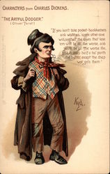 Characters from Charles Dickins Postcard