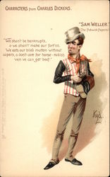 Characters from Charles Dickens "Sam Weller" Postcard