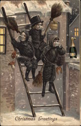 3 Chimney Sweep Children Postcard