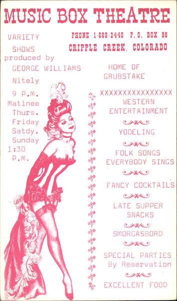 Music Box Theatre Cripple Creek Colorado