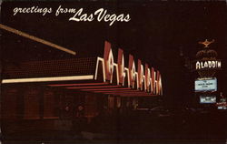 Greetings From Las Vegas - The Aladdin Hotel Postcard