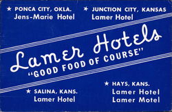 Lamer Hotels - "Good Food of Course" Postcard