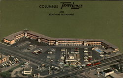 Columbus Travelodge and Explorers Restaurant Postcard