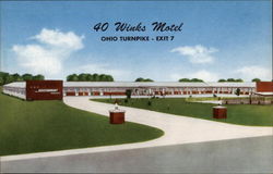 40 Winks Motel Milan, OH Postcard Postcard