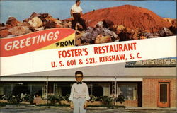 Greetings From Foster's Restaurant Postcard