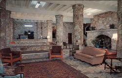 Lobby and Fireplace at ASsembly Inn Montreat, NC Postcard Postcard