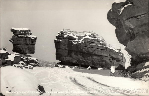 Balanced and Steamboat Rocks in Winter Colorado Springs
