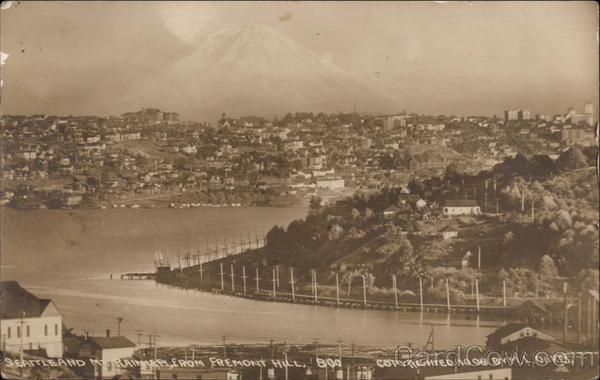 Seattle and Mt. Rainier from Fremont Hill Washington