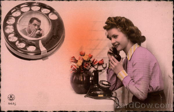Couple Speaking Over Telephone Romance & Love