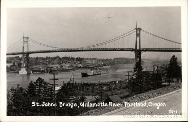 St. John's Bridge, Willamette River Portland Oregon