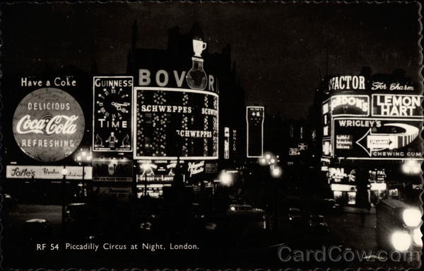 Piccadilly Circus at Night London United Kingdom