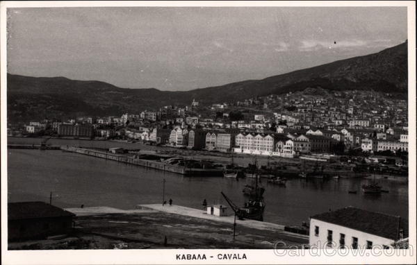 View of Town and Harbor Kavala Greece Greece, Turkey, Balkan States