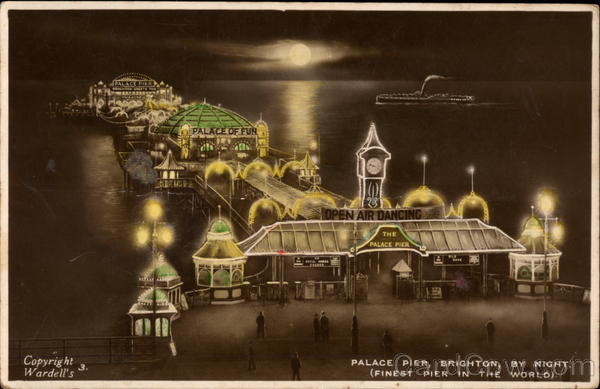 Palace Pier by Night Brighton England Sussex