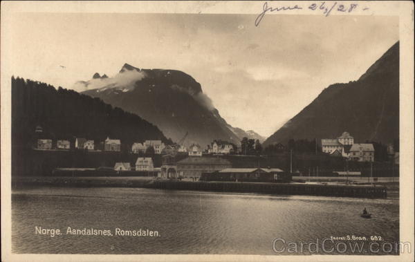 View of Town and Fjord Aandalsnes Norway