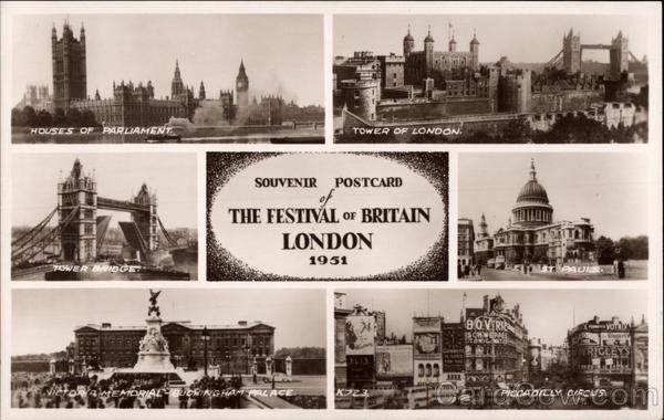 Souvenir Postcard of The Festival of Britain London England
