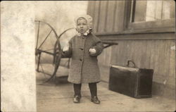 Young Child in Coat and Hat Postcard