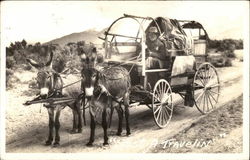 Just A Travelin' Cowboy Western Postcard Postcard