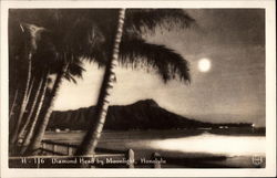 Diamond Head by Moonlight Postcard
