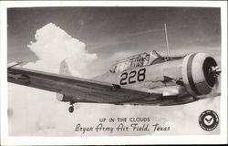 Up in the clouds Bryan Army Air Field Postcard