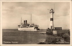 Ferry Leaving Dock Fyrtornet, Sweden Postcard Postcard