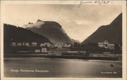 View of Town and Fjord Postcard