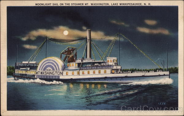Moonlight Sail on the Steamer Mt. Washington Lake Winnipesaukee New Hampshire