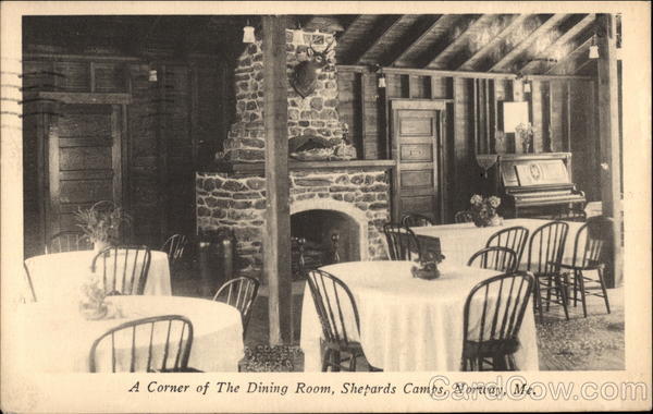 Shepards Camps - Corner of the Dining Room Norway Maine
