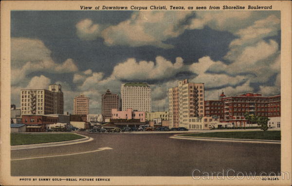 View of downtown Corpus Christi as seen from Shoreline Boulevard Texas