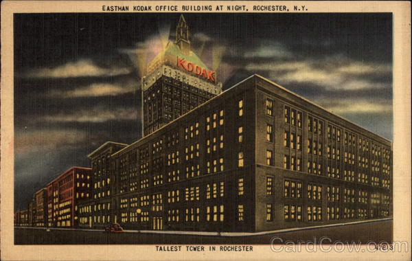 Eastman Kodak Office Building at Night Rochester New York