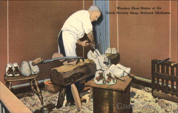 Wooden Shoe Maker at the Dutch Novelty Shop Holland Michigan