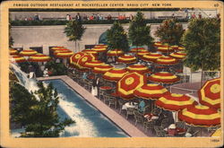 Famous Outdoor Restaurant at Rockefeller Center Postcard