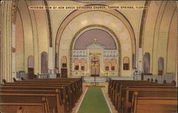 Interior View of New Greek Orthodox Church Postcard