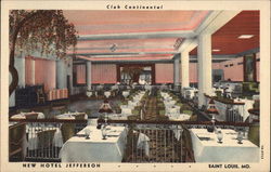 Club Continental at New Hotel Jefferson St. Louis, MO Postcard Postcard